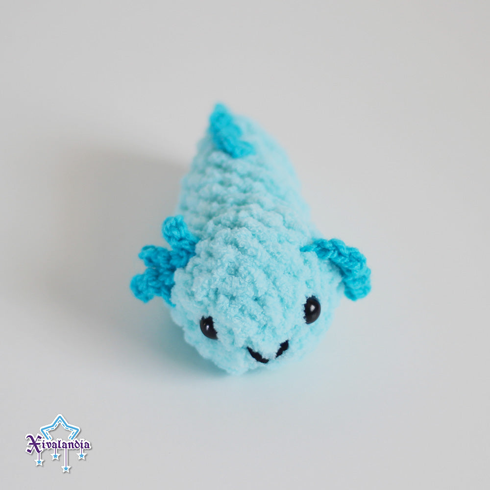 Mini Axolotl crochet plush - 4.25 in / 11cm - handmade soft yarn amigurumi