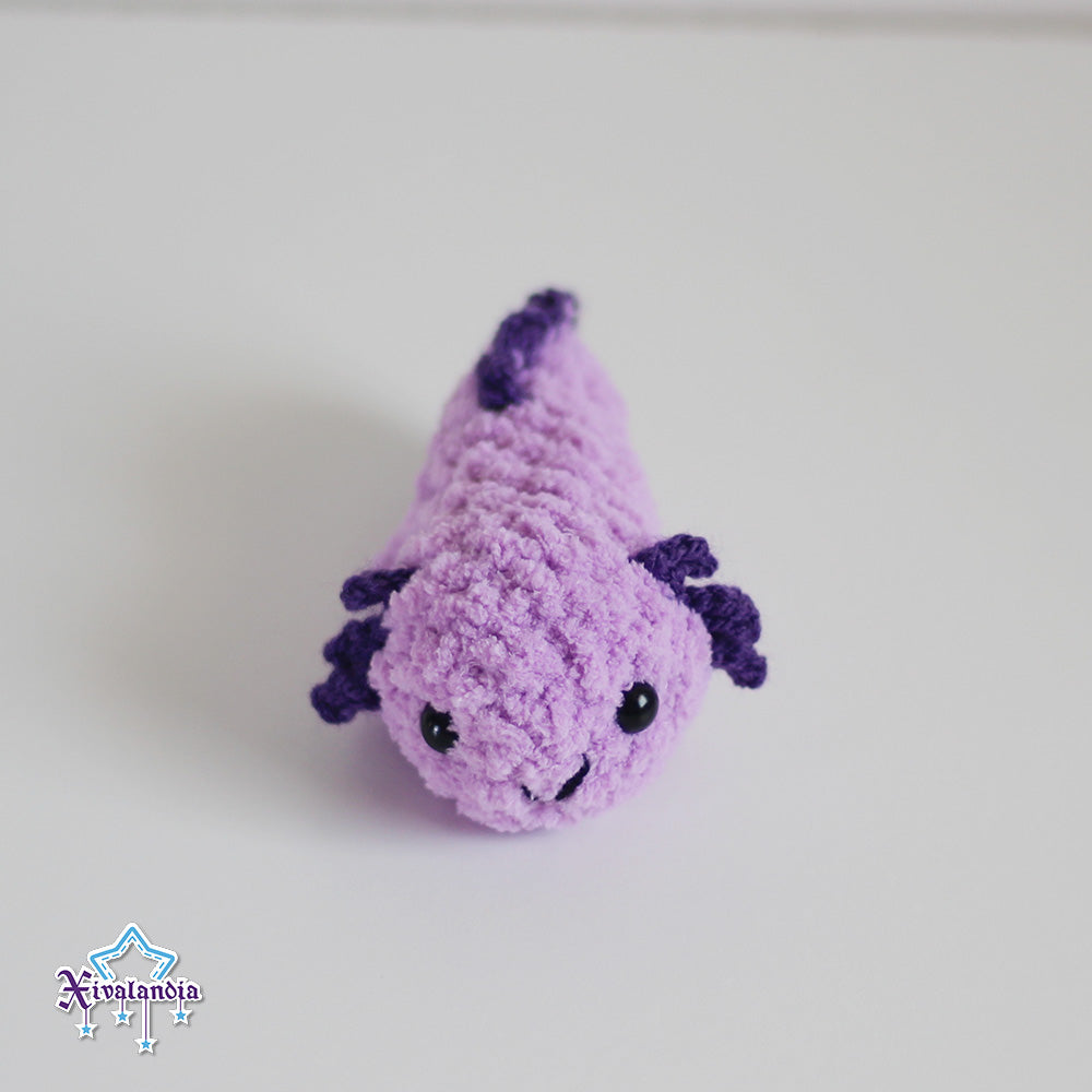 Mini Axolotl crochet plush - 4.25 in / 11cm - handmade soft yarn amigurumi