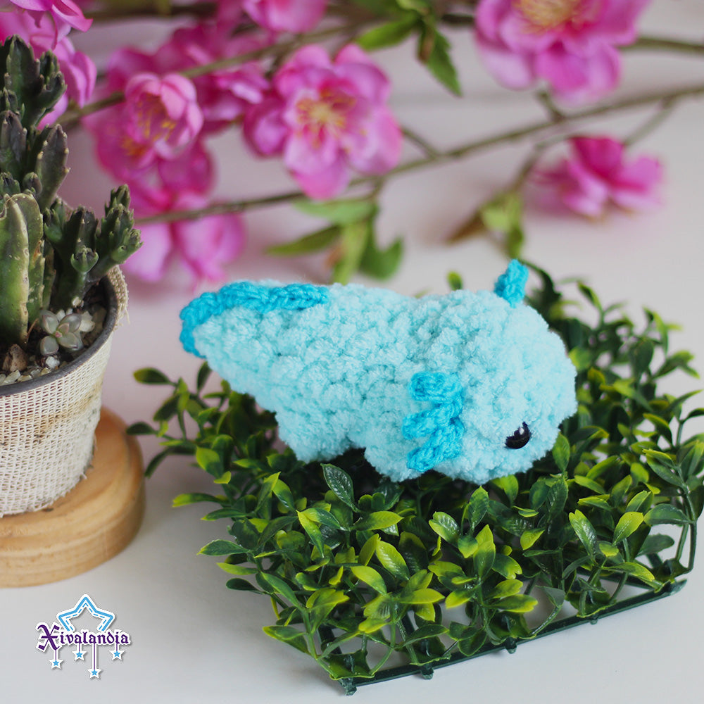 Mini Axolotl crochet plush - 4.25 in / 11cm - handmade soft yarn amigurumi
