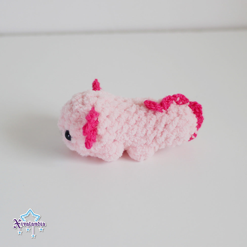Mini Axolotl crochet plush - 4.25 in / 11cm - handmade soft yarn amigurumi