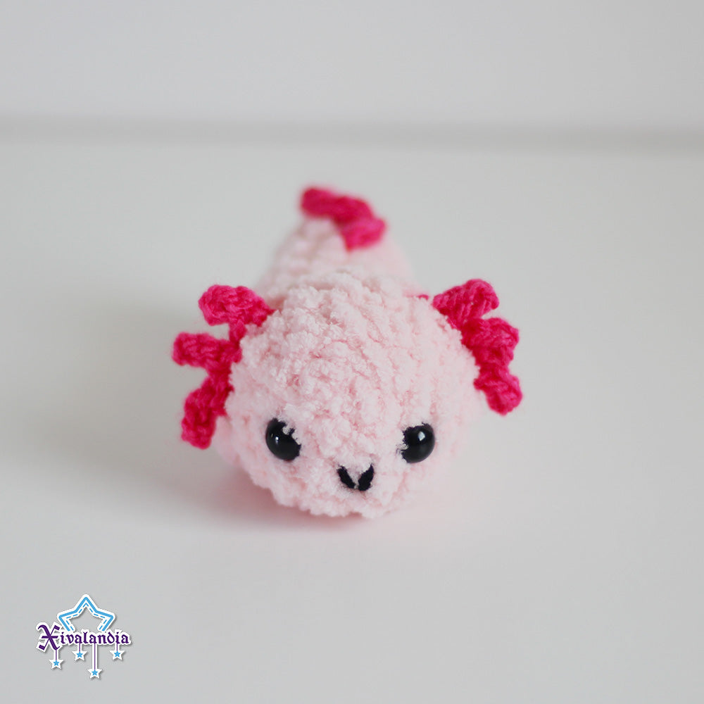 Mini Axolotl crochet plush - 4.25 in / 11cm - handmade soft yarn amigurumi