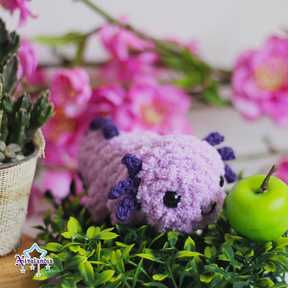 Mini Axolotl crochet plush - 4.25 in / 11cm - handmade soft yarn amigurumi