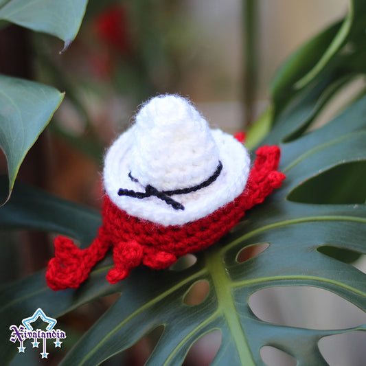 Peluche mini Cangrejo Jarocho 8cm, cangrejito, tejido crochet artesanal, amigurumi