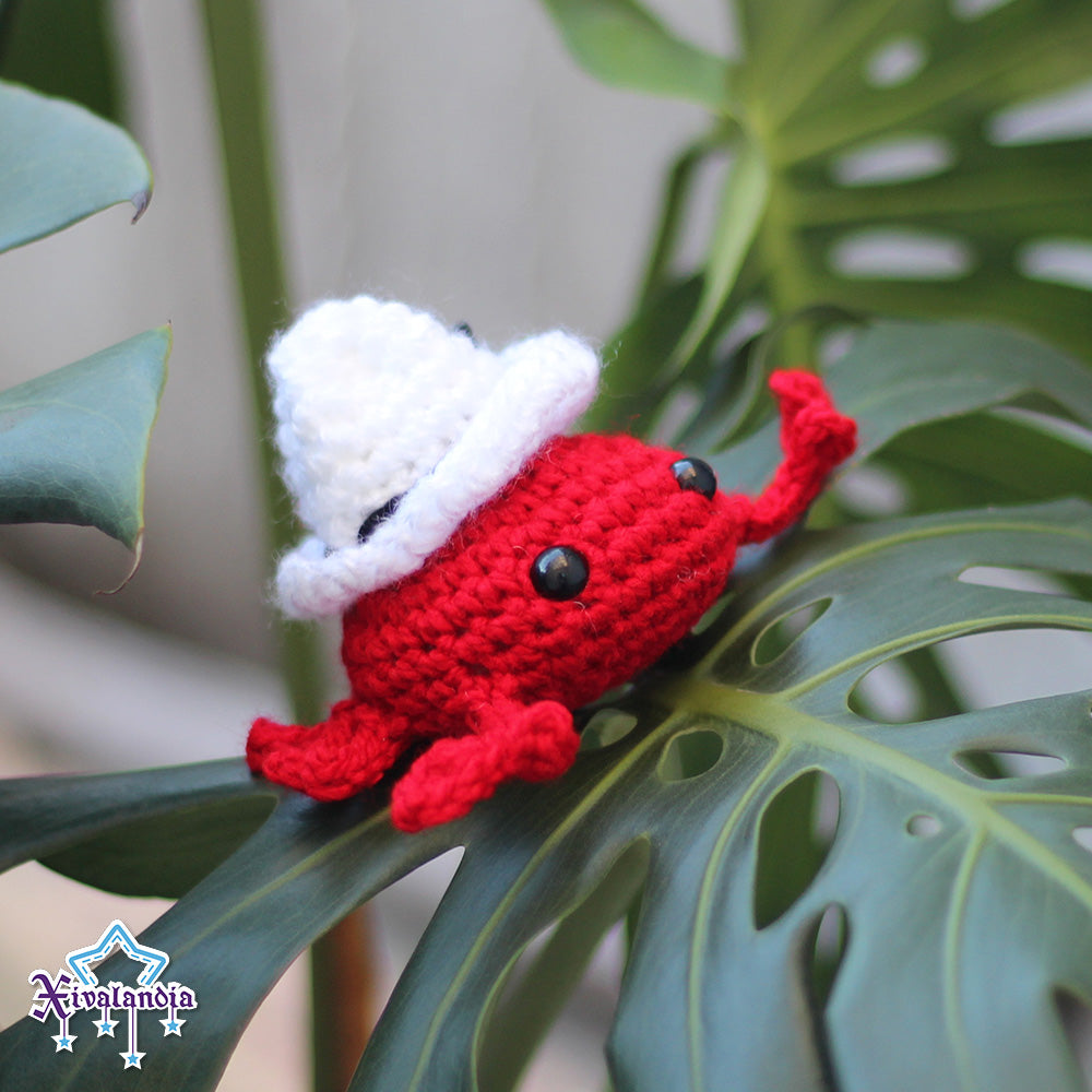 Mini crab from Veracruz (jarocho) crochet plush - 3 in/8cm - handmade amigurumi