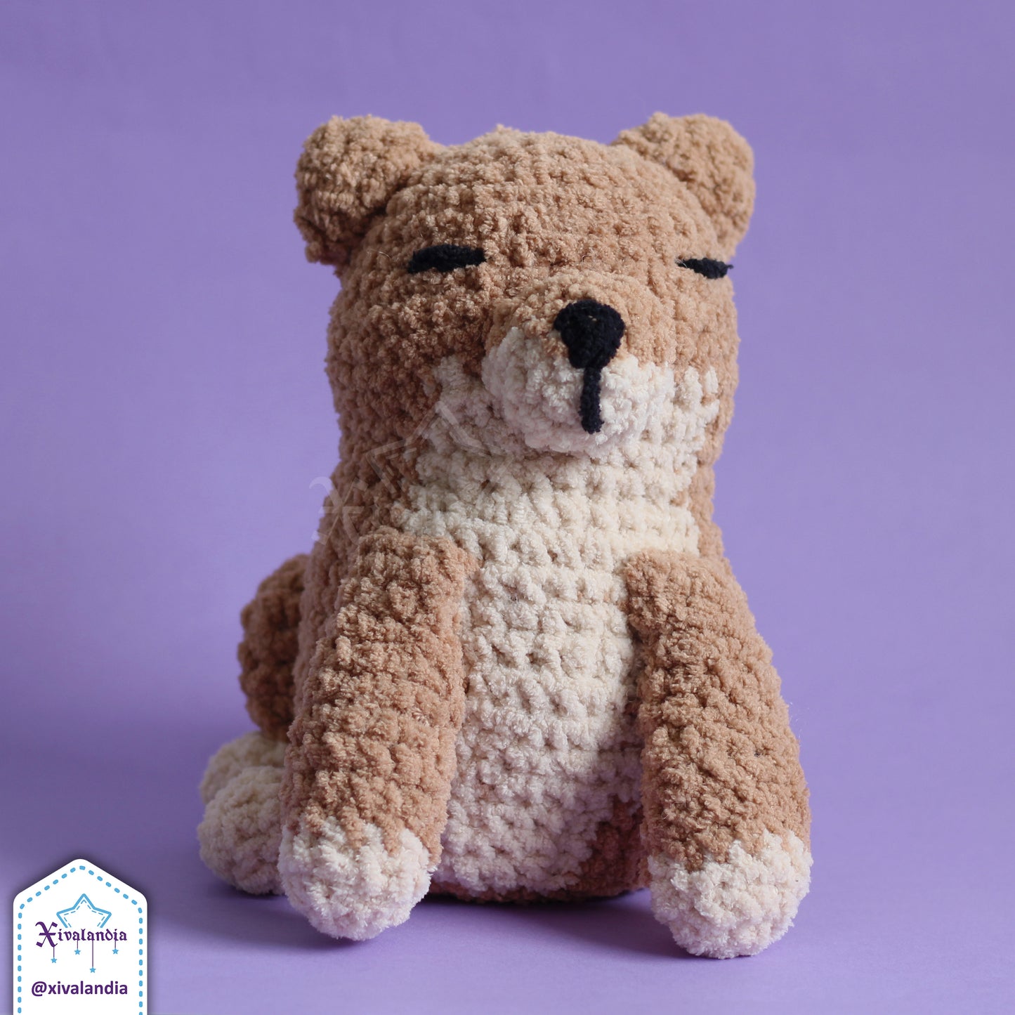 Dog Cheems meme crochet plush, shiba inu - 8 in/20cm - soft yarn amigurumi
