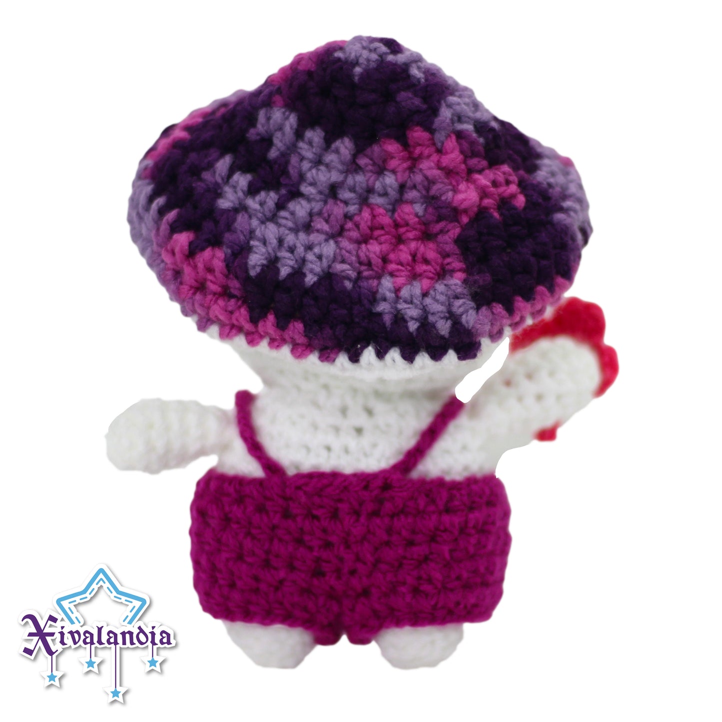 Peluche hongo seta, 15cm, tejido crochet artesanal, amigurumi