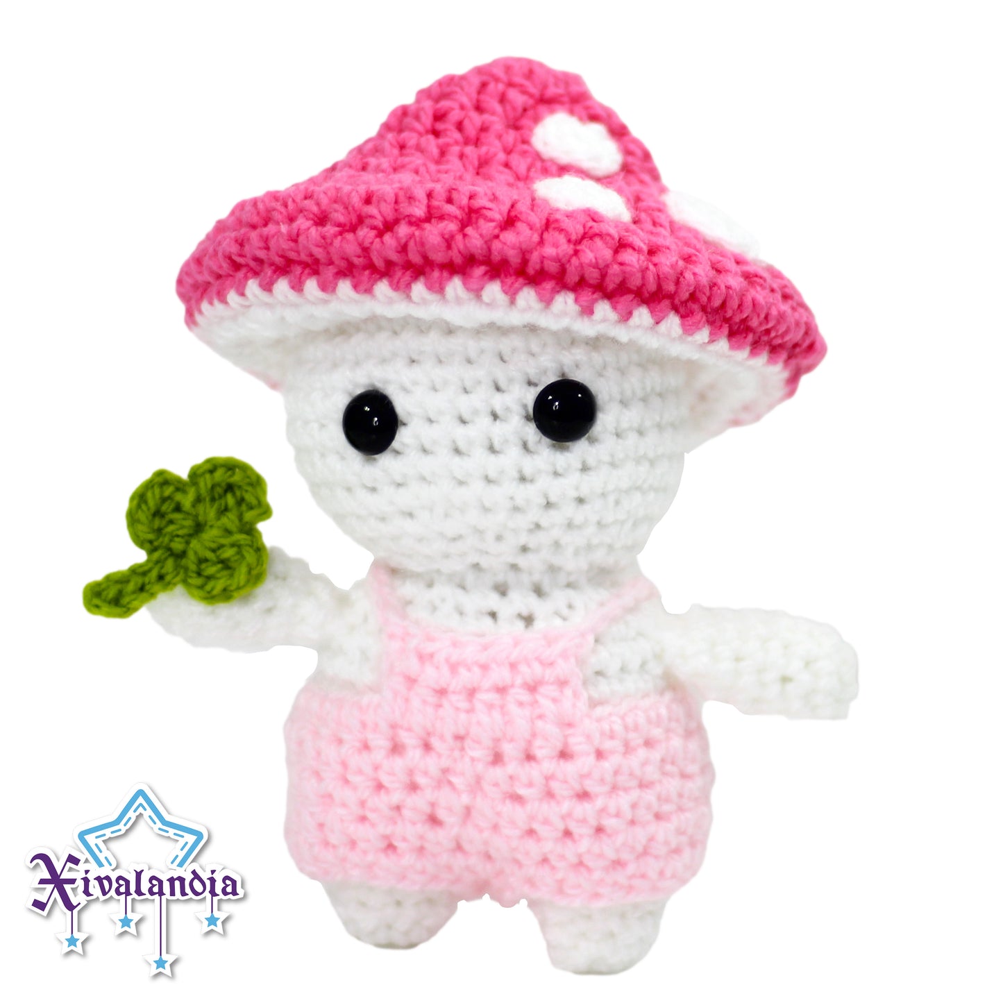 Peluche hongo seta, 15cm, tejido crochet artesanal, amigurumi