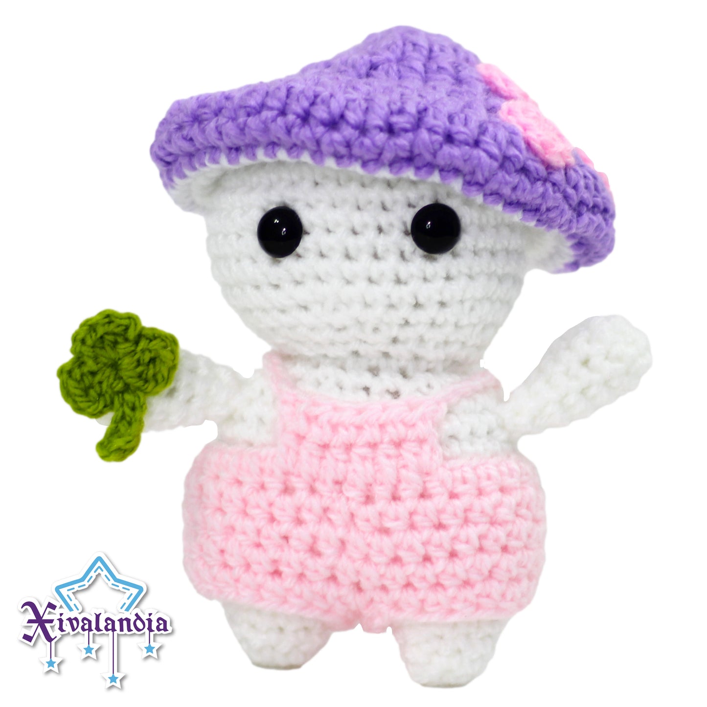 Peluche hongo seta, 15cm, tejido crochet artesanal, amigurumi