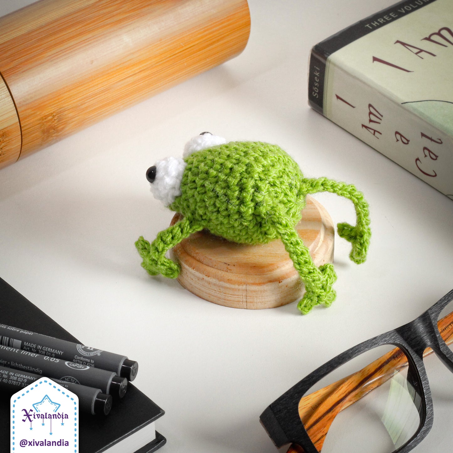 Peluche mini rana 8cm, ranita, tejido crochet artesanal, amigurumi