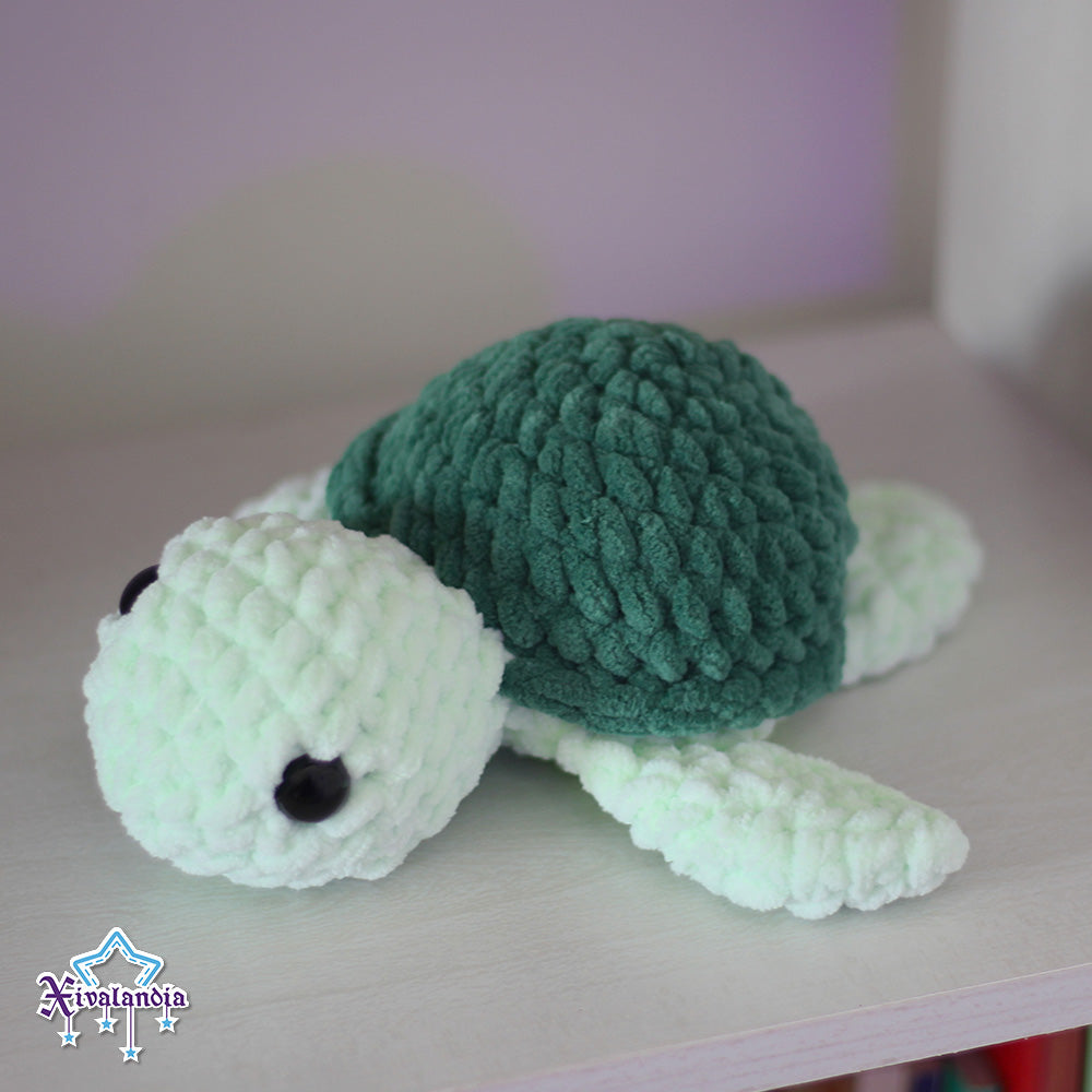 Turtle crochet plush - 9.5 in/24cm - soft yarn amigurumi