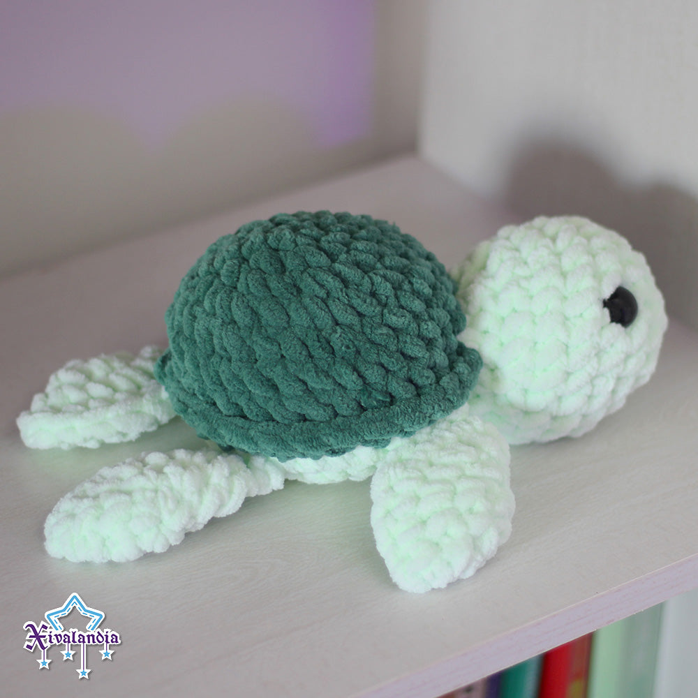 Turtle crochet plush - 9.5 in/24cm - soft yarn amigurumi