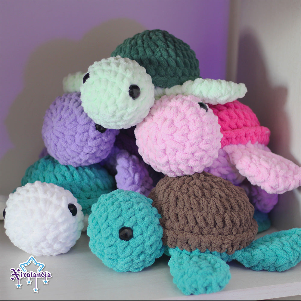 Turtle crochet plush - 9.5 in/24cm - soft yarn amigurumi