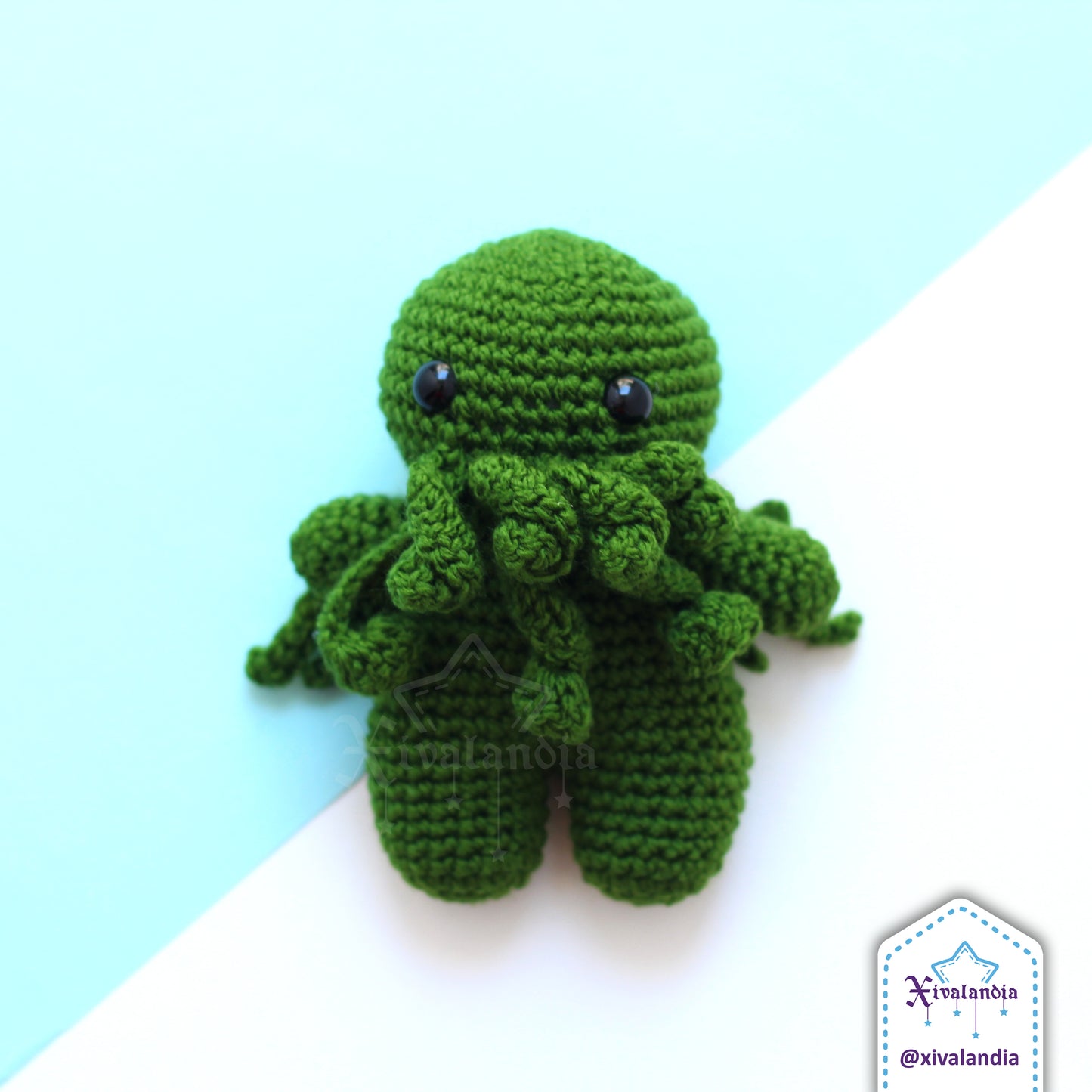Peluche Cthulhu 14cm, tejido crochet artesanal, amigurumi