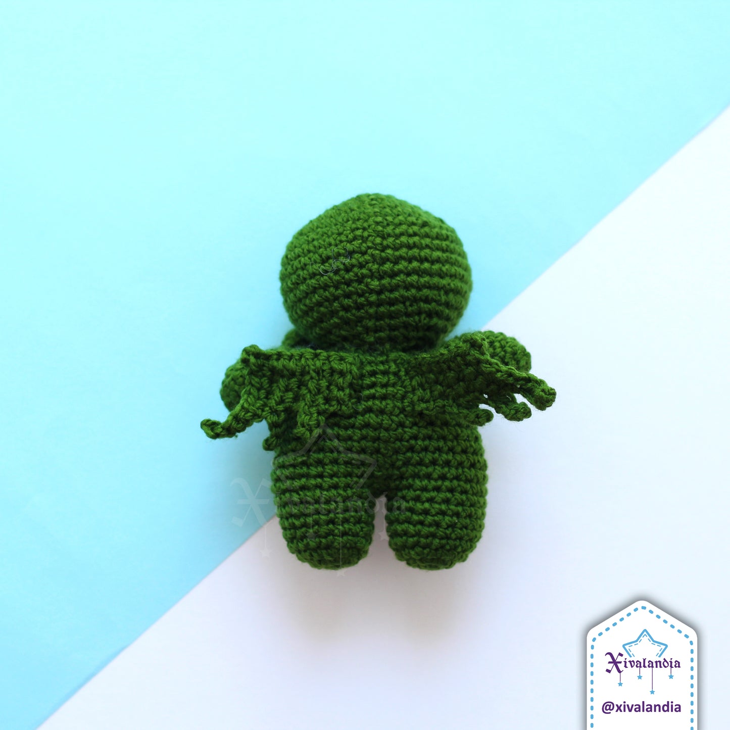 Peluche Cthulhu 14cm, tejido crochet artesanal, amigurumi