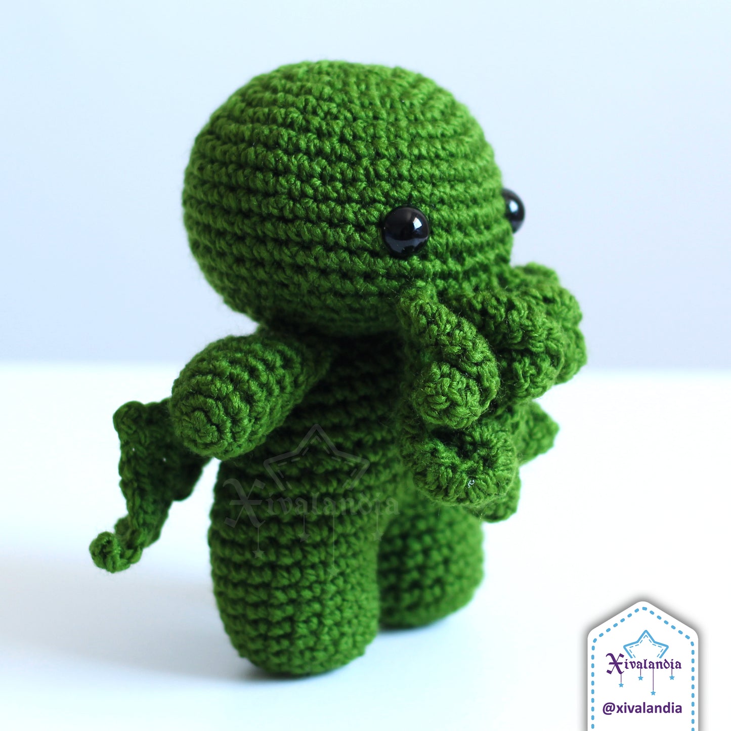Peluche Cthulhu 14cm, tejido crochet artesanal, amigurumi
