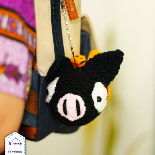 Pchan de ranma colgante de peluche para llavero 8cm, adorno tejido artesanal