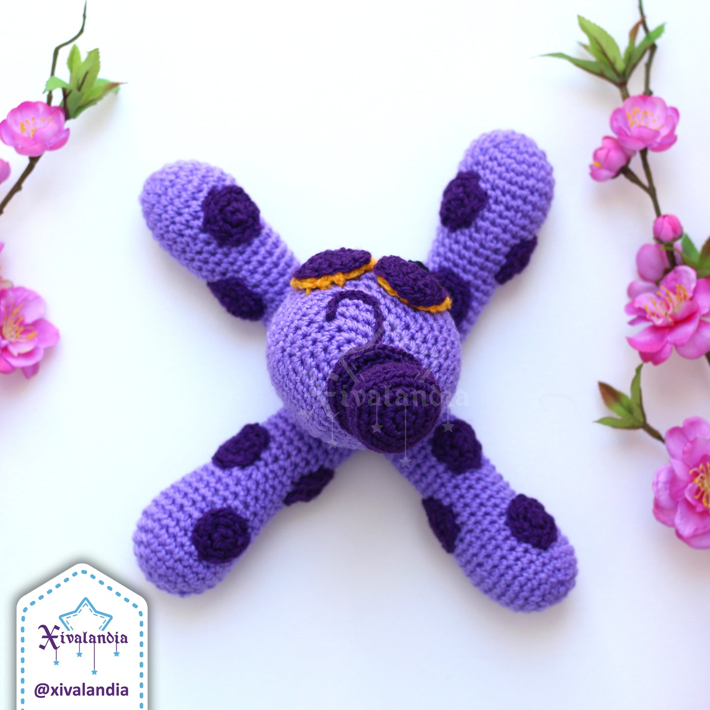 Mr. Octi plush from Bubbles, purple octopus crochet - handmade amigurumi