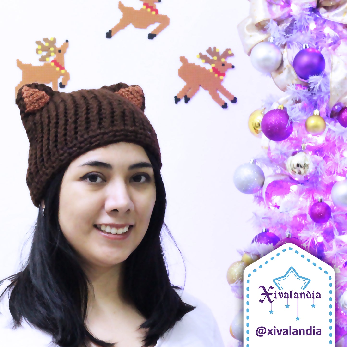 Gorro orejas de gato, tejido artesanal, joven y adulto, Unitalla