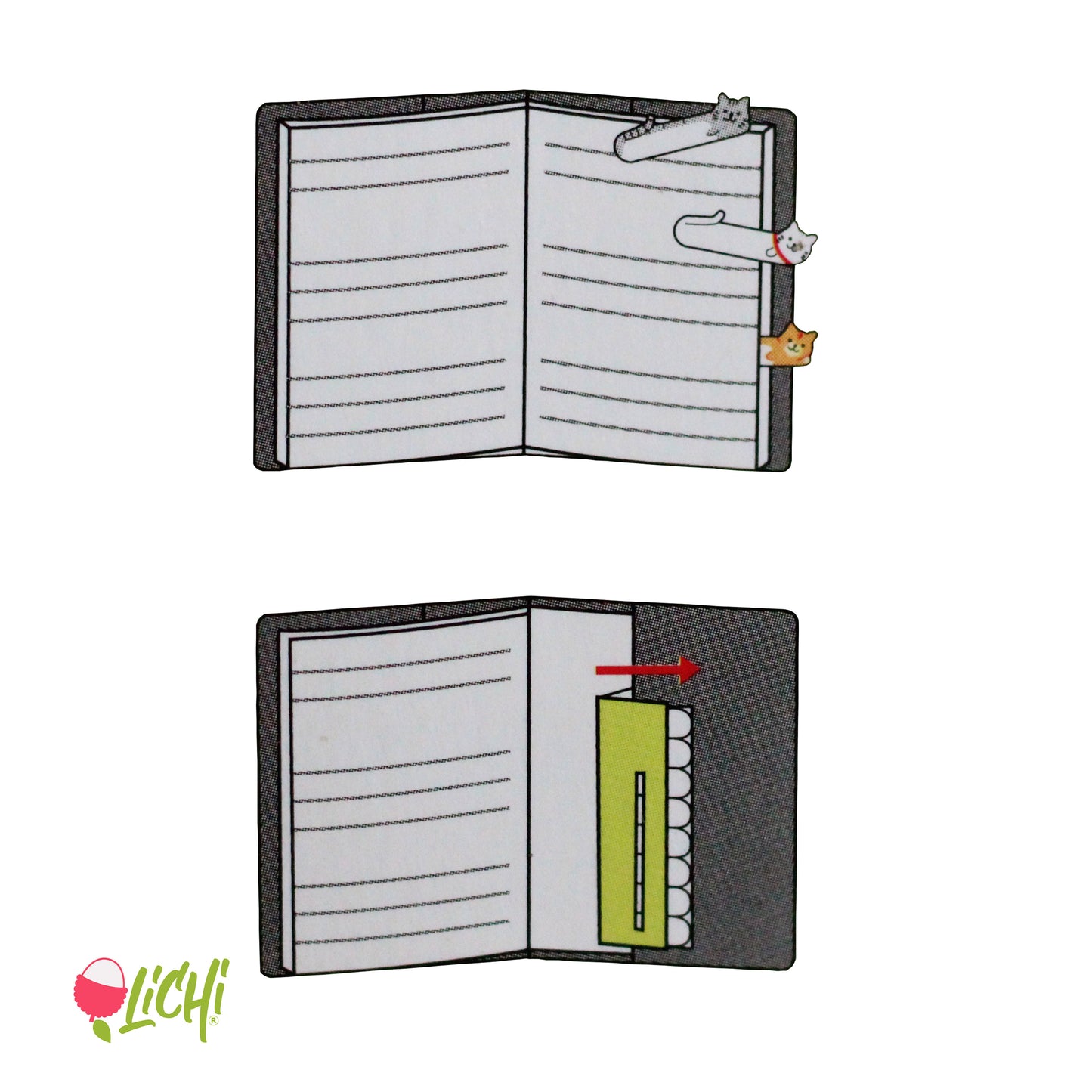 Notas Adhesivas Kawaii - Gatos - Marcadores de página, Sticky Notes