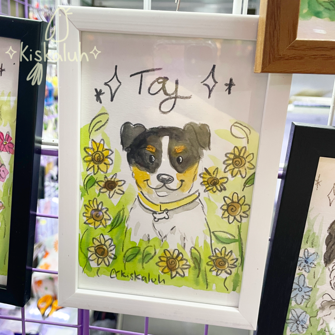 Retrato de Mascota Con Marco - Arte Pintado a mano