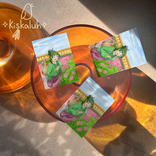 Maomao y peonias - Print Postal A6 / 10x15cm / 4x6 pulg.