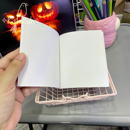 calabaza rosa, Libreta de bolsillo artesanal, 10x12 cm