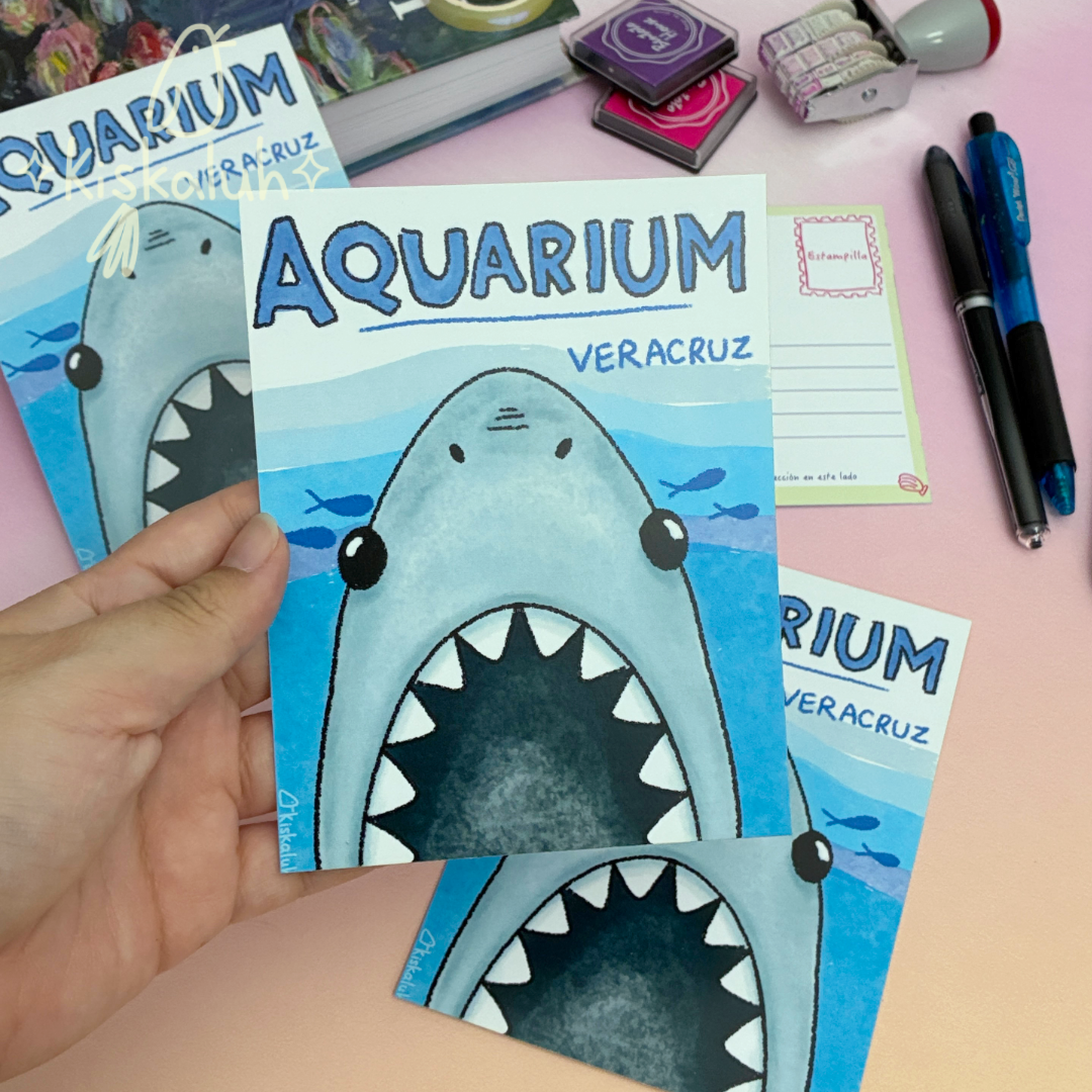 Aquarium, Acuario de Veracruz, Postal ilustrada 4.25 × 5.5 pulg