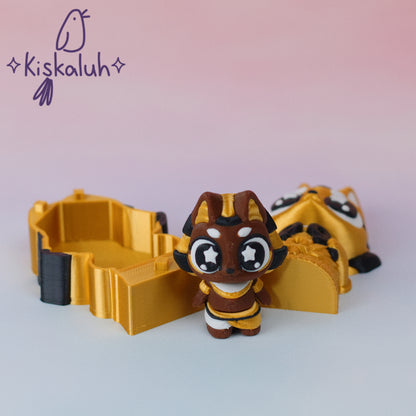 Anubis en sarcófago, figura 3D
