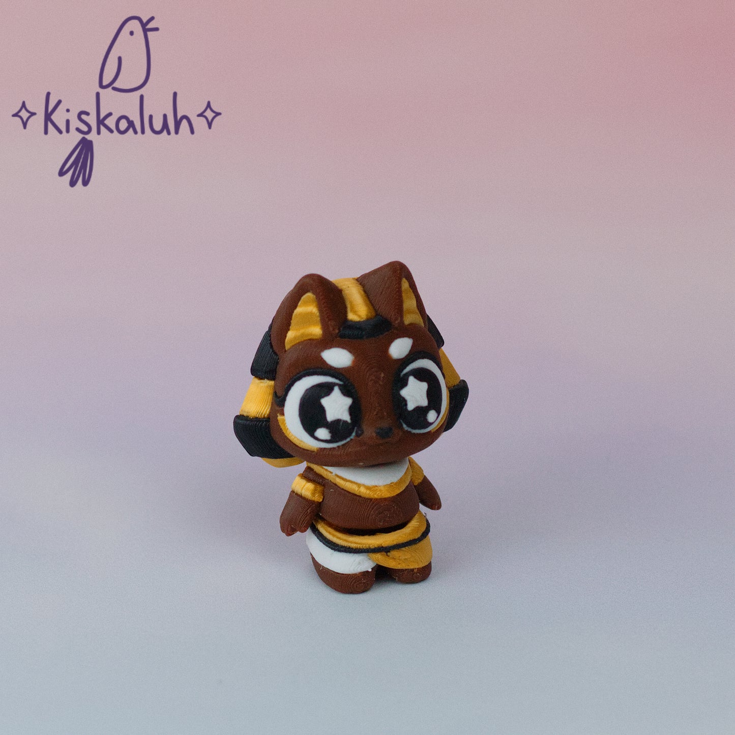 Anubis en sarcófago, figura 3D