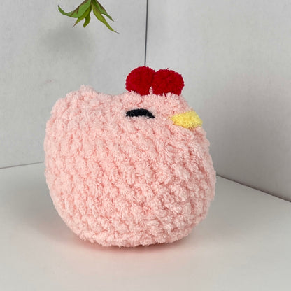 Chicken crochet plush - 4 in/10cm - soft  plush yarn, hen amigurumi