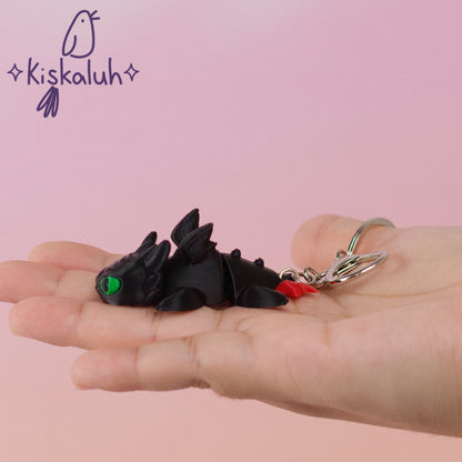 Toothless Dragon, Flexible Keychain, Bag Charm