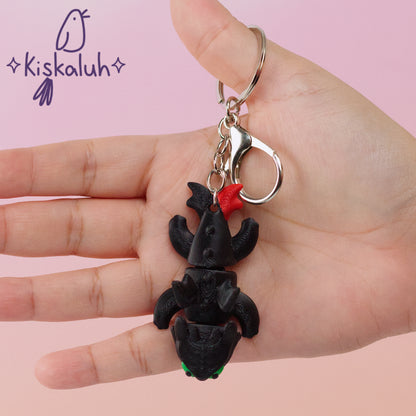 Toothless Dragon, Flexible Keychain, Bag Charm