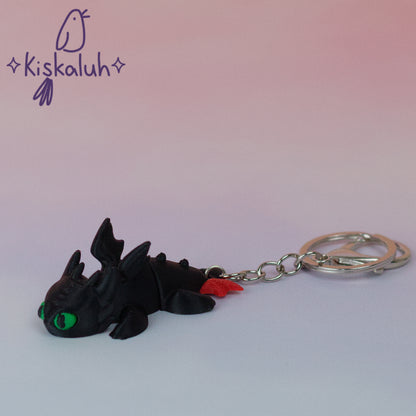 Toothless Dragon, Flexible Keychain, Bag Charm