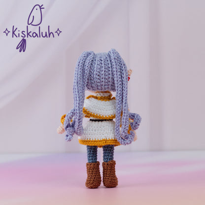 Frieren crochet doll, 18 cm/7 in, handmade plush toy amigurumi