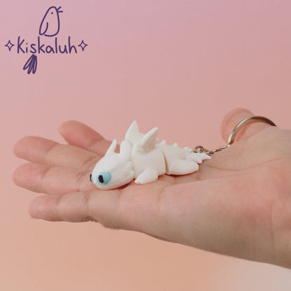 Light Fury Dragon, Flexible Keychain, Bag Charm