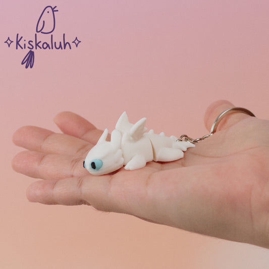 Light Fury Dragon, Flexible Keychain, Bag Charm