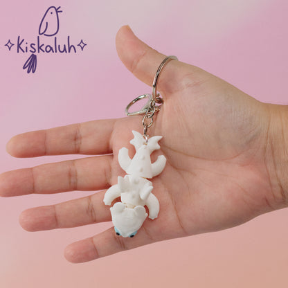 Light Fury Dragon, Flexible Keychain, Bag Charm