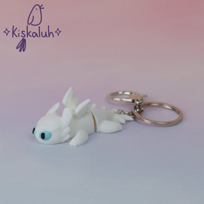 Light Fury Dragon, Flexible Keychain, Bag Charm