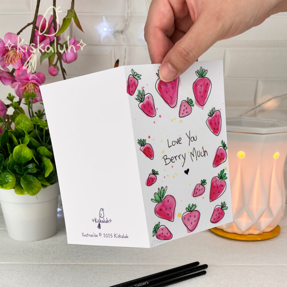 Love You Berry Much - Tarjeta de felicitación - 10x15cm / 4x6 pulg.
