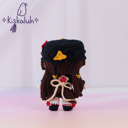 Muñeca Hutao Genshin 15cm/ 6 pulg., tejido crochet artesanal, amigurumi