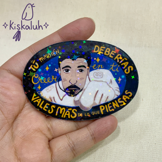Vales más de lo que piensas, bad bunny, Sticker vinil 7cm, Calcomanía pegatina