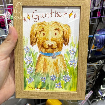 Retrato de Mascota Con Marco - Arte Pintado a mano