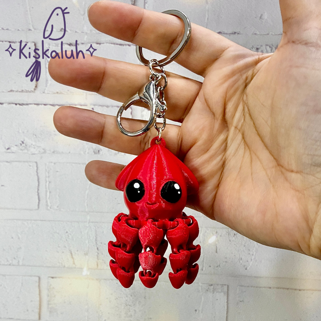 Calamar, Llavero flexible, bag charm