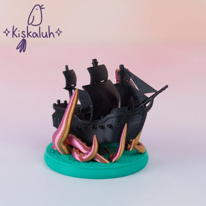 perla negra y el kraken, figura decorativa