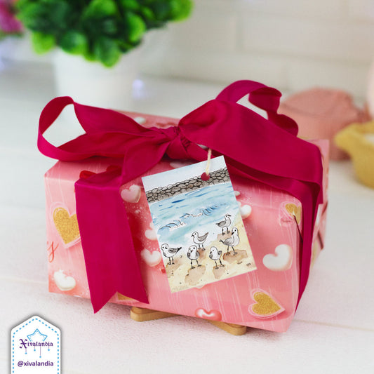 Seagulls on the beach in Veracruz - 5 Gift Tags