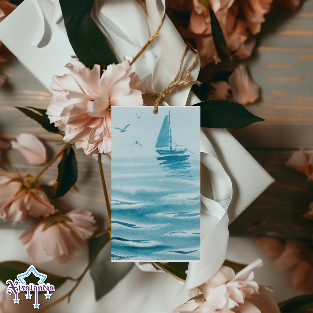 Velero - 5 Etiquetas para regalo, Gift Tags