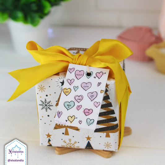 Corazones - 5 Etiquetas para regalo, Gift Tags