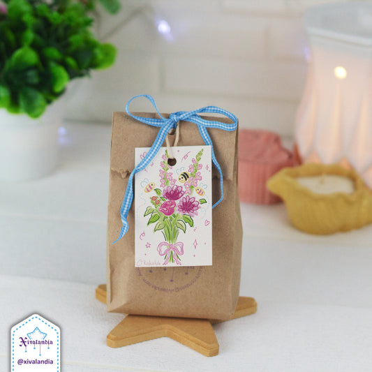 Bouquet of flowers and bees - 5 Gift Tags, Gift Label