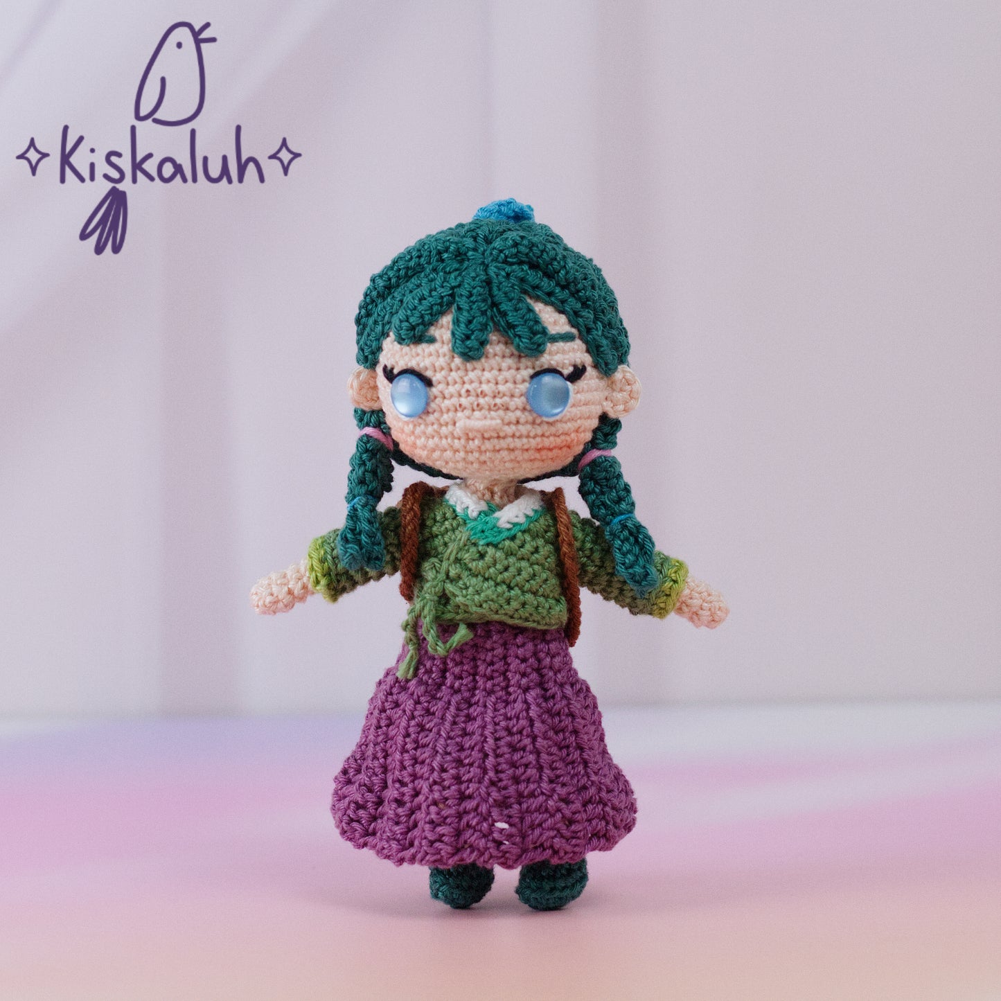 Maomao crochet doll, 19 cm/7.5 in, handmade amigurumi plush, Apothecary Diaries