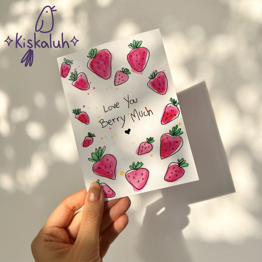 Love You Berry Much - Tarjeta de felicitación - 10x15cm / 4x6 pulg.